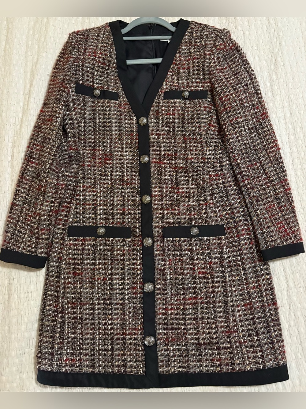Veronica Beard Kenai Metallic Cotton-Blend Tweed Mini Dress - Picture 2 of 4